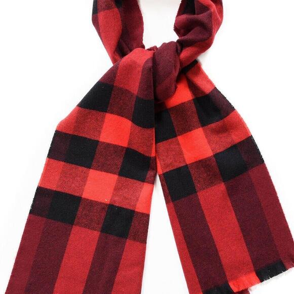 πNWOTπBurberry Lash Fringe Giant Red Wool Cashmere Nova Check Exploded Scarf 1 - Picture 9 of 12